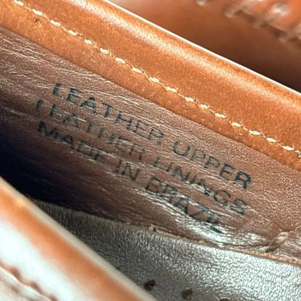 Stacy Adams 7.5 Brown Braided Leather Loafer Dress Shoes Formal Professional